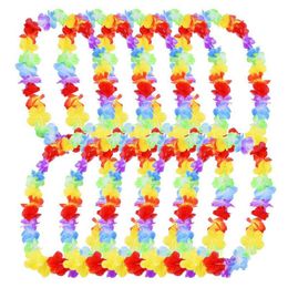 Decorative Flowers & Wreaths 20pcs Hawaii Christmas Wreath Door Decoration Hawaiian Party Artificial Flower Garland Necklace Holiday Supplie