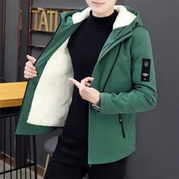 Mens Jackets AutumnWinter Cashmere Thick Warm Hooded Jacket Casual Loose Comfortable High Quality Plus Size Coat 231118