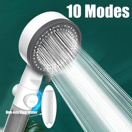 Bathroom Shower Heads VILOYI 10 Modes HighPressure Filtered Head One Key Stop Water Handheld Showerhead Portable Nozzle 231117