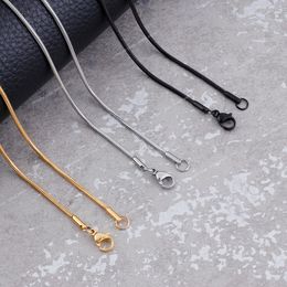 1.5/2/2.5mm Width Stainless Steel Snake Chain Female Black/Rose Gold Colour Fashion Necklaces For Women Girls Chokers Long Chains Fashion JewelryNecklace Jewellery