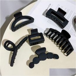 Hair Clips Barrettes 1Pc Black Large Hair Claws Elegant Acrylic Hairpins Barrette Crab Clips Headwear For Women Girls Acce Dhgarden Ot83G