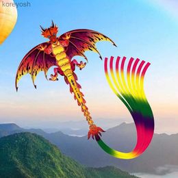 Kite Accessories Kite Dragon Easy to Fly Multicolor Easy to Fly Laser Engraving Pterosaurs Kite for Kids Children Hot SaleL231118