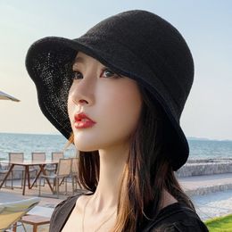 Stingy Brim Hats Brand Summer Straw Women Fashion Travel Panama Female Trend Bucket Lady Sunshade Breathable Sun Caps 230418