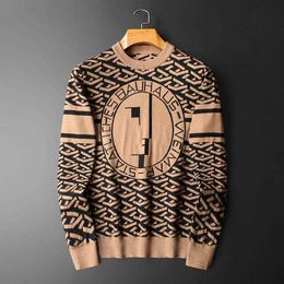 Men's Hoodies Sweatshirts Chaopai Light Luxury Slim Fit Round Neck Fashion City Casual Autumn and Winter New Knitted