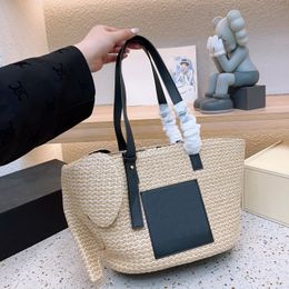 Le-oe Elephant Designer Bag Women Straw Tote Bags Weaving Totes Luxurys Handbag Womens Large Capacity Beach Bag Purse 230420