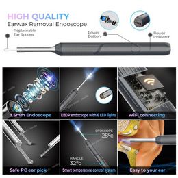 Wireless Smart Visual Ear Cleaner Otoscope NP20 Ear Wax Removal Tool with Camera Ear Endoscope 1080P Kit for iPhone iPad Android Personal Health CareEar Care Beauty