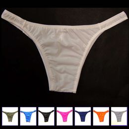 NEW Bikini Men Translucent Underwear Gay Small Briefs Jockstrap Nylon Hot Sexy Size M L