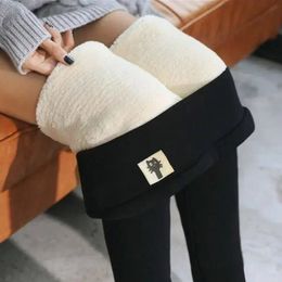 Women's Thermal Underwear Winter Fleece Lined Legging High Waist Velvet Keep Warm Pants Solid Comfortable Stretchy Tights Stocking S5XL 231117