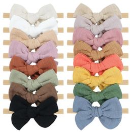 Baby Girls Bows Headband Handmade Elastic Nylon Newborn Hair Bands Toddler Hairband Kids Headwear Hair Accessories