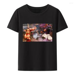 Men's T Shirts Street Fighters 5 Characters Zangief Cotton T-shirts Game Battle Scene Styles Short-sleev Style Harajuku Camisa Men Clothing