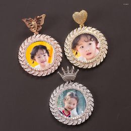 Pendant Necklaces Customized Heart Crown Butterfly Sublimation Po Men's And Women's Necklace Rope Chain Tennis