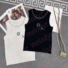 Women Knitted Vest Sleeveless T Shirts Embroidery Letter Sleeveless Tank Tees Summer Tops