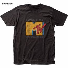Men's T-Shirts Men's T-Shirts MTV I Want My MTV Fitted Licenced Adult T Shirt Men T Shirt Short Sleeve Round Neck Summer Men Brand Clothing O-Neck tops 230418