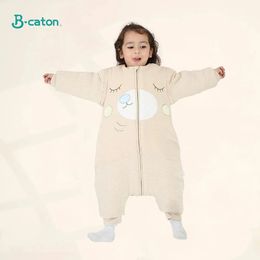 Pyjamas Cotton Kids Baby Sleeping Bag Infants Toddle Autumn Winter Thicken Warm Cotton Detachable Sleepwear Children Pyjama Jumpsuit 231118