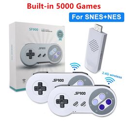 SF900 Retro Video Console 4K HDTV Game Stick 16 Bit 2.4G Dual Wireless Controller Built-in 5000 Handheld Games Player Gamepad For SNES & NES