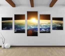 5pcsset Unframed The Earth Universe Scene Landscape Painting On Canvas Wall Art Painting Art Picture For Living Room Decor8435761