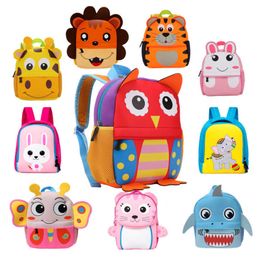 Backpacks 2022 New 3D Children School Bags for Girls Boy Children Backpacks Kindergarten Cartoon Animal Toddle Kids Backpack for 2-5 years W0418