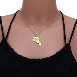 Pendant Necklaces European And American Stainless Steel Armenian City Map Necklace