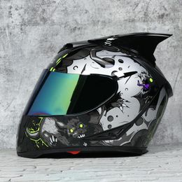 Motorcycle Helmets For Men And Women Full Full-covered Personality Four Seasons Dual-lens Anti-fog