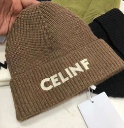 CELINF Autumn/Winter Knitted Hat Big Brand Designer Beanie/Skull Caps Stacked Hat Baotou Letter Ribbed Woolen Hat9+58565