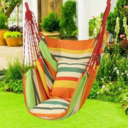 Camp Furniture Portable Hanging Hammock Indoor Lazy Chair Travel Outdoor Camping Swing Thick Canvas Bed Hammocks 200KG Load Bearing