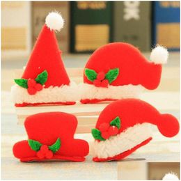 Christmas Decorations Women Girls Fashion Hat Shape Led Lighting Hairpin Hair Clip Xmas Party For Kids Za5290 Drop Delivery Home Gar Dhbov