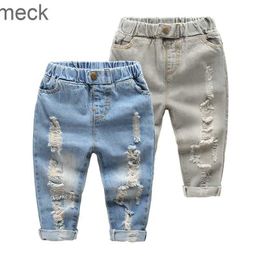 Jeans Boys girl hole jeans excellent quality cotton new children casual child baby pants comfortable children clothes