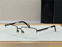 New fashion prescription eyeglasses THE ACADEMIC I classic square shape metal half-frame optical glasses transparent lens simple business style eyewear with case