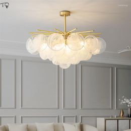 Chandeliers French Design Luxury Glass Copper Chandelier Lighting Atmosphere Modern Hanging Lamp Living/dining Room Bedroom Kitchen Salon