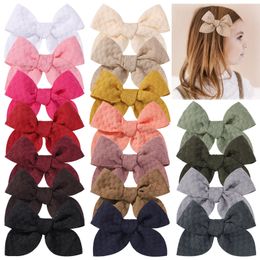 3.3 inch Solid Hair Bows with Clip for Baby Girls Ribbon Hair Clip Boutique Hairpin Barrettes Kids Headwear Hair Accessories df322