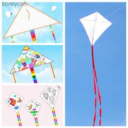 Kite Accessories free shipping kids blank diy kite 10pcs/lot kids teaching painting kite handle line outdoor toys flying albatrossL231118