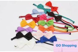 Fashion Pet tie Dog tie collar bow flower accessories decoration Supplies Pure color bowknot necktie DHL free shipping