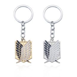 Shingeki No Kyojin Attack On Titan Keychain Wings of Liberty Freedom Scouting Legion Eren Keyring Key Holder Fashion JewelryKey Chains