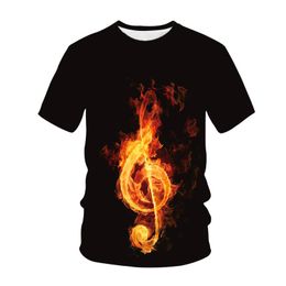 Men's T Shirts Music Shirt Casual 3D Printing Pattern Women/Men's/Kids Funny Novelty Short-sleeved Top Unisex Hip Hop Suit Clothing