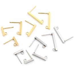 20pcs 10 15 20mm 316 Stainless Steel Earring Hooks Bar Tube Stud Earrings Ear Wires Connector DIY Jewellery Making Findings Jewellery MakingJewelry Findings Components