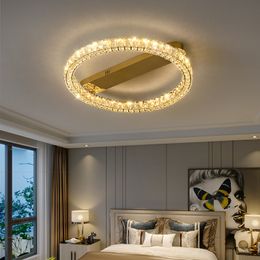 Luxury Crystal Chandelier Modern Villa Dimmable Round Bedroom Living Room Ceiling Lamp Home Decor Indoor Lighting Chandelier