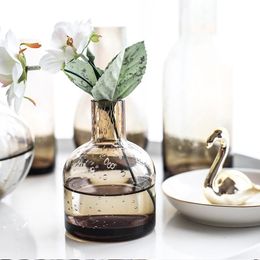 Vases Scandinavian Bubble Glass Vase Transparent Decoration Living Room Table Dry Flower Arrangement For Homes