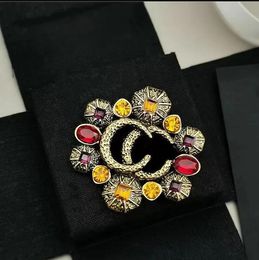 Famous Design Brand Luxurys Brooch Women Rhinestone Pearl Letter Brooches Suit Pin Fashion Jewellery Clothing Decoration High Quality Accessories