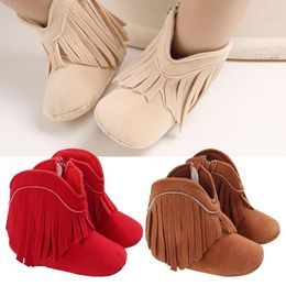 Athletic Shoes Born Comfortable Stylish Multi-occasional Girl Boy Tassel Non-slip Warm Prewalker Toddler Snow Ankle Boots