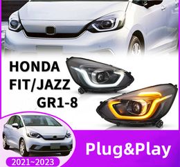 LED Headlight Projector Lens For Honda FIT/JAZZ GR1-8 2021-2023 Head Lamp Front DRL Signal Auto Headlights