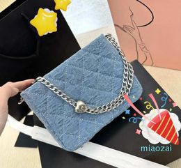 2023 designer denim bag women's cross body shoulder bags chain flap design for women bag