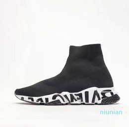 Sock Shoe Casual shoes Platform mens woman shiny Knit Socks Black White trainer sneaker master embossed