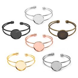 5pcs Adjustable Bangle Base Bracelet Blanks Tray Bezel Brass Cuff Bracelet Setting 20mm Cabochon Cameo DIY Jewellery Findings Jewellery MakingJewelry Findings