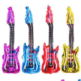 Party Decoration 85X30Cm Guitar Foil Balloons Inflatable Helium Air Balloon Baby Shower Boy Supplies Kids Toys Birthday Ballon Lx258 Dh3Zh