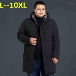 Men's Down 10XL PLUS SIZE 9xl 8xl 6xl 5xl Winter Jacket Men Hooded Loose Long Warm Coat Mens Parkas Male