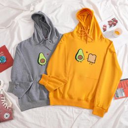 Women's Hoodies Women Avocado Sweatshirt Oversize With Hood Thin Solid Cotton Hooded Sweatshirts Cute Kpop Casual Jumper Pullover