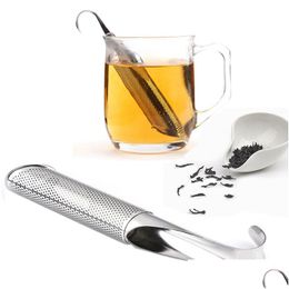 Tea Strainers Stainless Steel Pipe Teas Infuser Hanging Style Home Coffee Vanilla Spice Philtre Diffuser Kitchen Accessories Dhgarden Dh2Cp