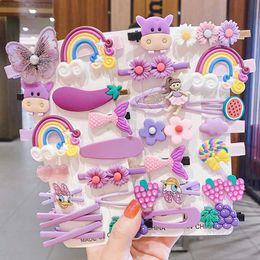 14pcs/set Hair Accessories Candy Cloud Lollipop Side Clips For Girls Cute Rainbow Barrettes Hairbows Fashion Children Accessories1