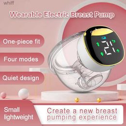 Breastpumps MY-373 LED Breast Pump Intelligent Electric Wearable Breasts Press Machine Automatic Silent Pumps Transparent Pumping MachinesL231118