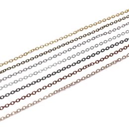 5m/lot Width 1.5 2mm Gold Copper Oval Link Necklace Chain For Jewelry Making Findings Accessories Bracelet DIY Supplies Jewelry MakingJewelry Findings Components